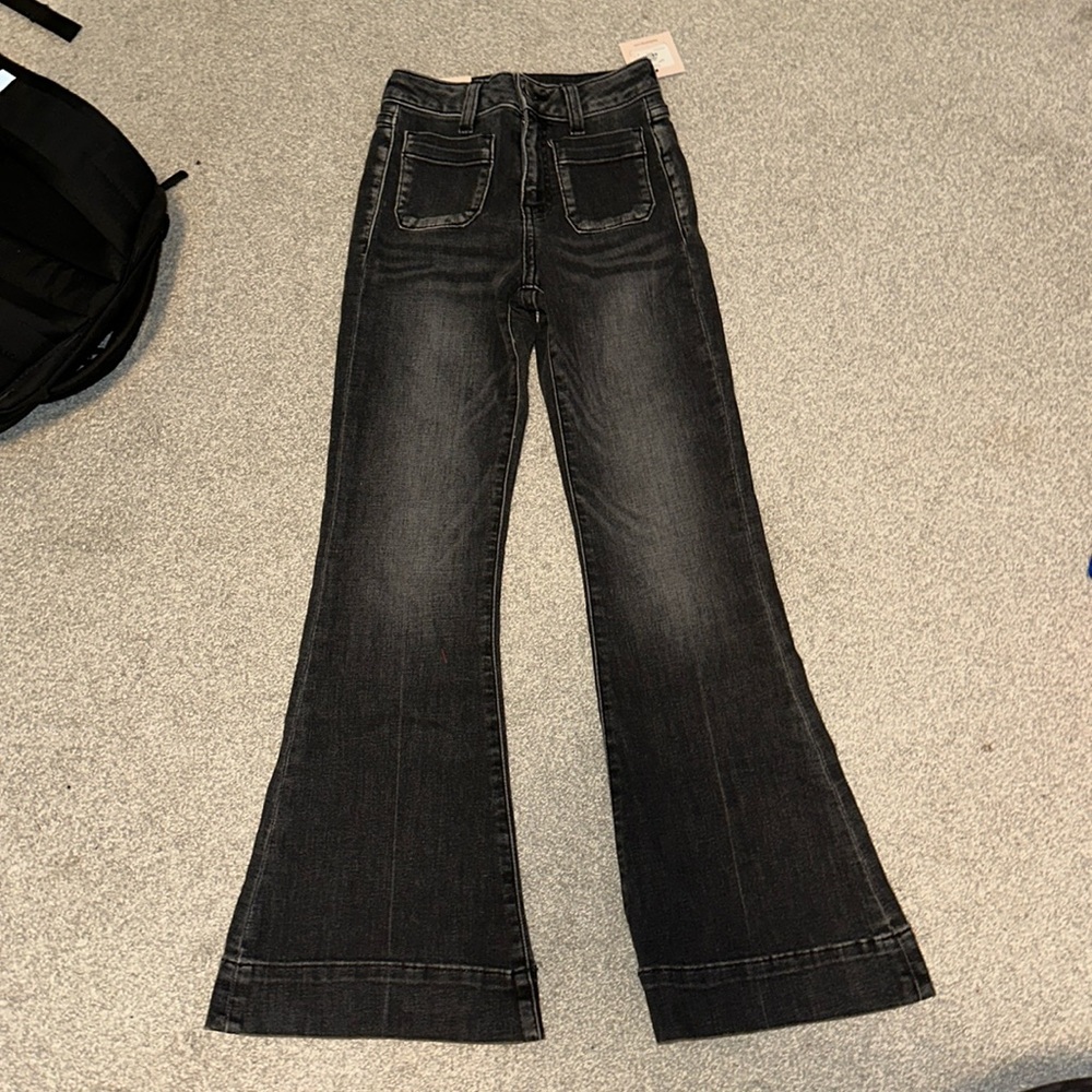 Girls, black distressed girls jeans from Franki